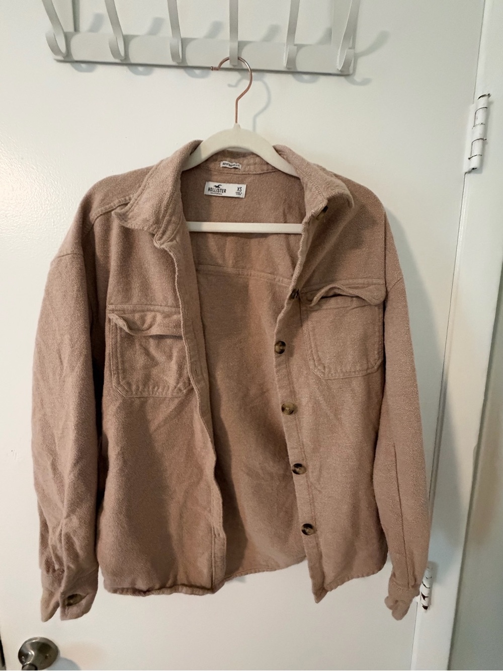 Hollister Women's Tan Button-Up Shacket